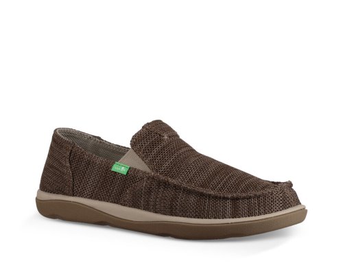 Sanuk Mens Mesh Vagabond Tripper Khaki Shoes | QAUXCJ621